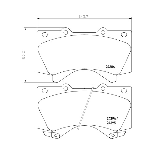 Bremsbelagsatz Scheibenbremse Hella Pagid 8DB 355 013-151 für Toyota Vorderachse