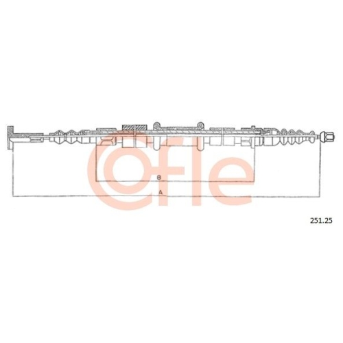 Seilzug Feststellbremse Cofle 251.25 für Alfa Romeo Fiat Lancia Hinten Rechts