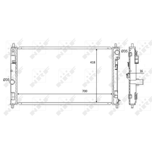 Kühler Motorkühlung Nrf 59089 für Chrysler Dodge Jeep