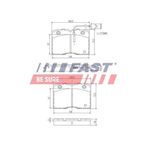 Bremsbelagsatz Scheibenbremse Fast FT29009 für Fiat Iveco OM Vorderachse