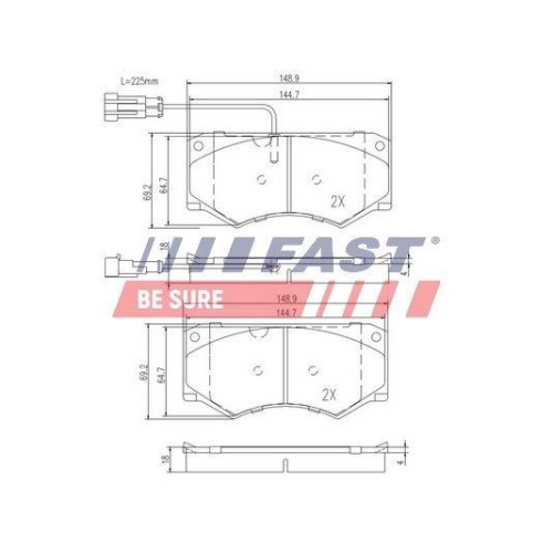 Bremsbelagsatz Scheibenbremse Fast FT29055 für OM Iveco Vorderachse