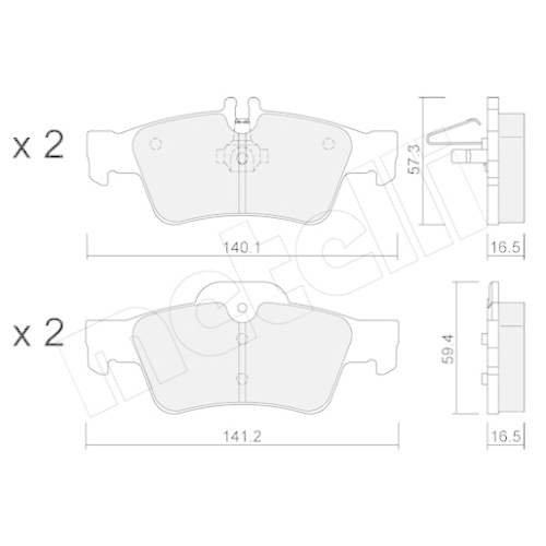 Bremsbelagsatz Scheibenbremse Metelli 22-0568-0 für Mercedes Benz Mercedes Benz