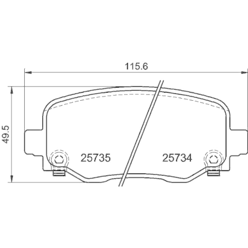 Bremsbelagsatz Scheibenbremse Hella Pagid 8DB 355 024-701 für Jeep Hinterachse