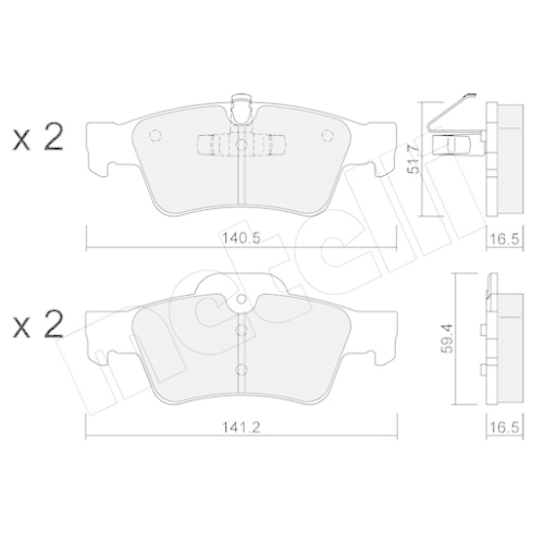 Bremsbelagsatz Scheibenbremse Metelli 22-0568-1 für Mercedes Benz Mercedes Benz