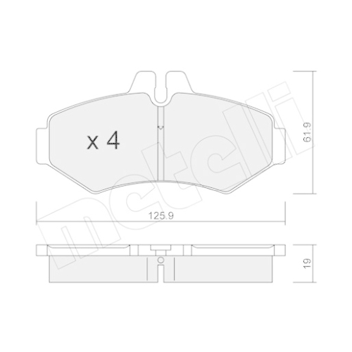 Bremsbelagsatz Scheibenbremse Metelli 22-0572-0 für Mercedes Benz Mercedes Benz