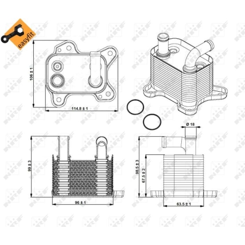 Radiateur D'huile De Boîte Automatique Nrf 31342 Easy Fit pour Opel Vauxhall