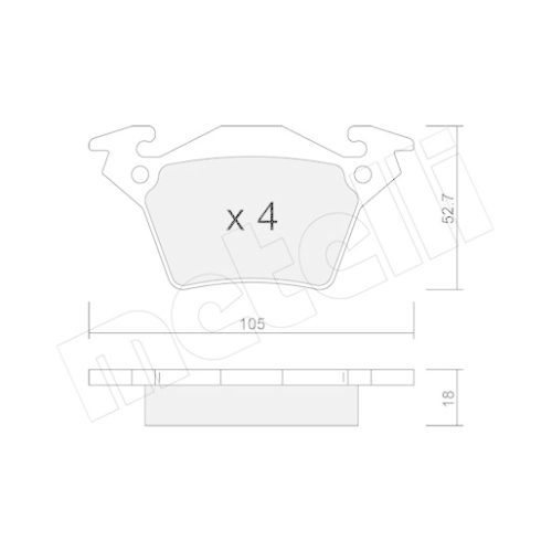 Bremsbelagsatz Scheibenbremse Metelli 22-0574-0 für Mercedes Benz Mercedes Benz