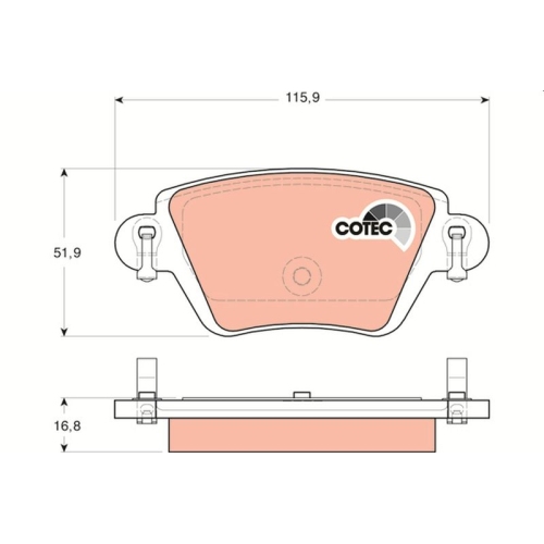 Bremsbelagsatz Scheibenbremse Trw GDB1525 Cotec für Ford Jaguar Renault