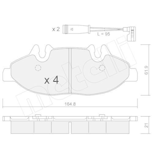 Bremsbelagsatz Scheibenbremse Metelli 22-0575-0K für Mercedes Benz Mercedes Benz