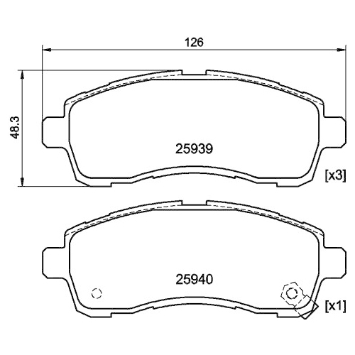 Bremsbelagsatz Scheibenbremse Hella Pagid 8DB 355 021-871 für Mazda Vorderachse