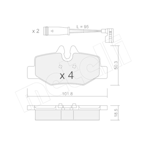 Bremsbelagsatz Scheibenbremse Metelli 22-0576-0K für Mercedes Benz Mercedes Benz