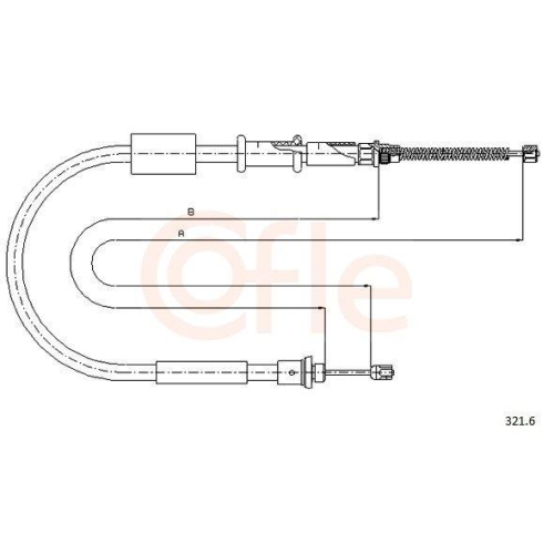 Seilzug Feststellbremse Cofle 321.6 für Lancia Hinten Rechts