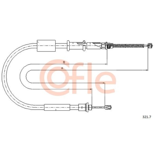 Seilzug Feststellbremse Cofle 321.7 für Lancia Hinten Links
