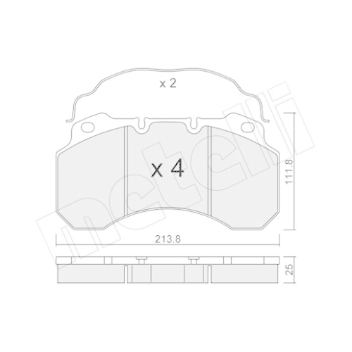 Bremsbelagsatz Scheibenbremse Metelli 22-0588-0 für Renault Renault Trucks