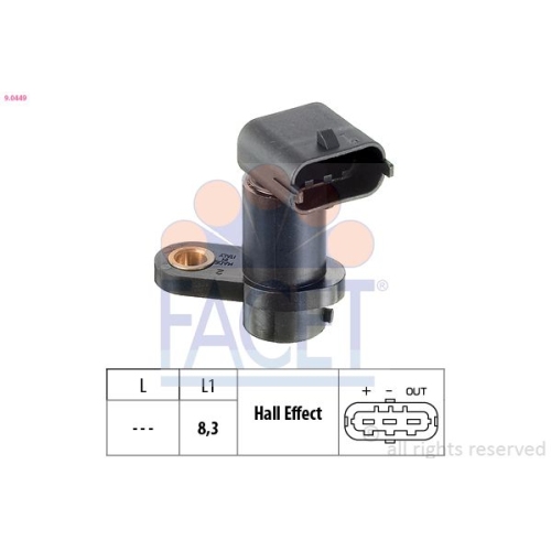 Sensor Nockenwellenposition Facet 9.0449 Made In Italy - Oe Equivalent für Fiat