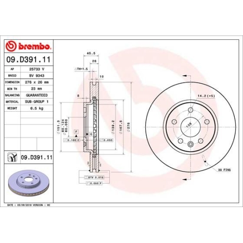 2X Brembo Bremsscheibe Prime Line - Uv Coated für Opel Vauxhall