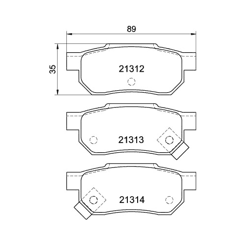 Bremsbelagsatz Scheibenbremse Hella Pagid 8DB 355 005-731 für Honda Isuzu Mazda