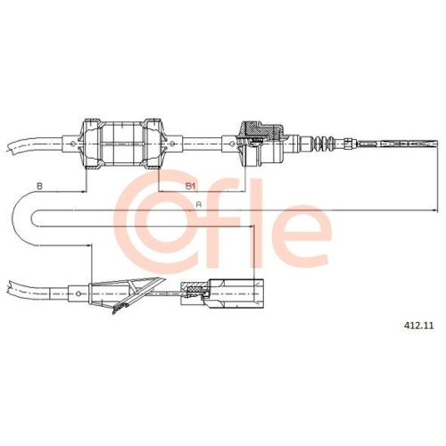 Seilzug Kupplungsbetätigung Cofle 412.11 für Fiat Lancia