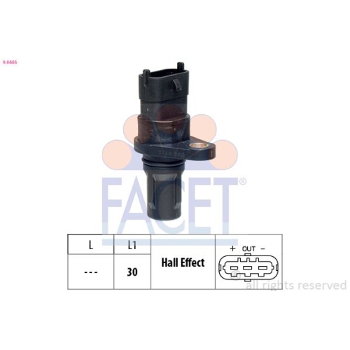 Sensor Nockenwellenposition Facet 9.0466 Made In Italy - Oe Equivalent für