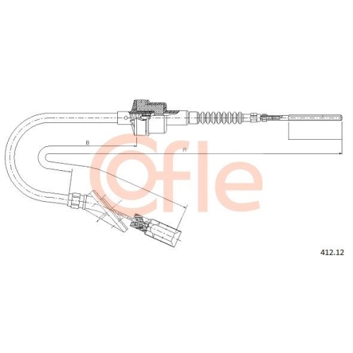 Seilzug Kupplungsbetätigung Cofle 412.12 für Fiat