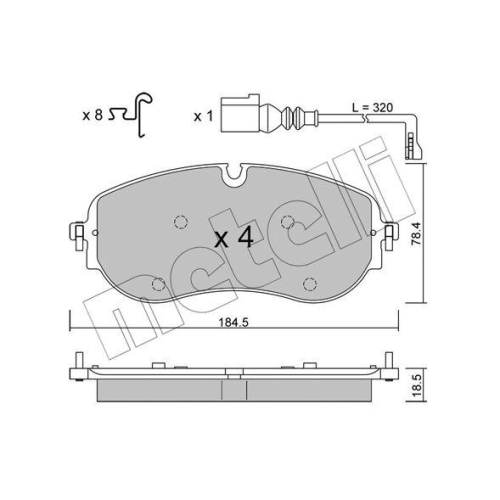 Bremsbelagsatz Scheibenbremse Metelli 22-1320-0 für Audi Skoda VW Vorderachse