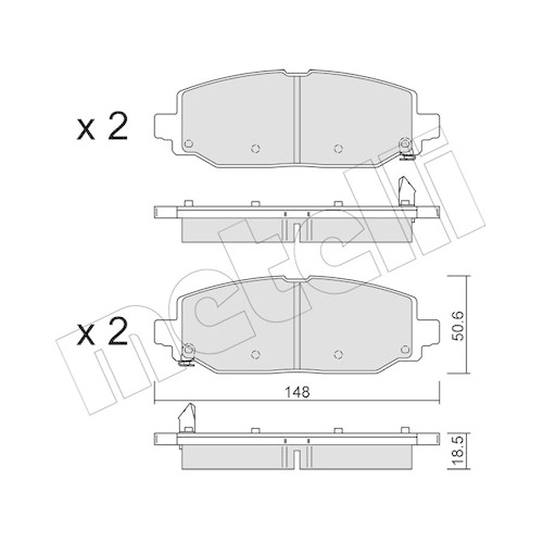 Bremsbelagsatz Scheibenbremse Metelli 22-1335-0 für Jeep Hinterachse