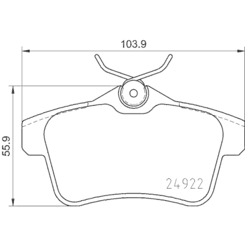 Bremsbelagsatz Scheibenbremse Hella Pagid 8DB 355 031-811 für Citroën