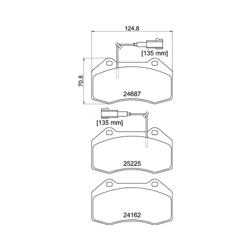 Bremsbelagsatz Scheibenbremse Hella Pagid 8DB 355 016-141 für Alfa Romeo Fiat