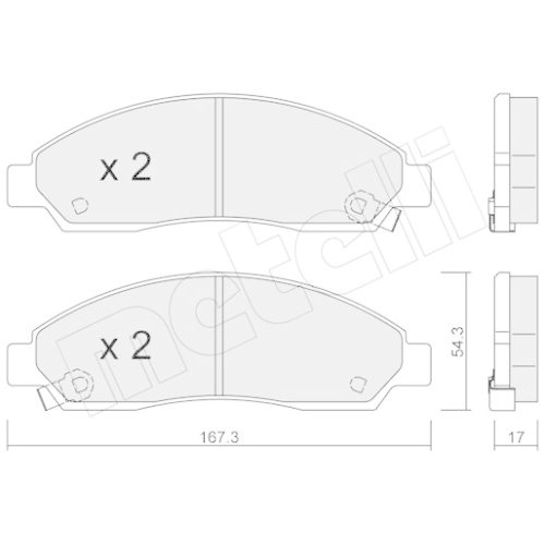 Bremsbelagsatz Scheibenbremse Metelli 22-0731-0 für Isuzu Vorderachse