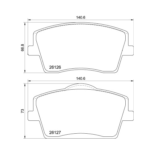 Bremsbelagsatz Scheibenbremse Hella Pagid 8DB 355 039-001 für Volvo Vorderachse