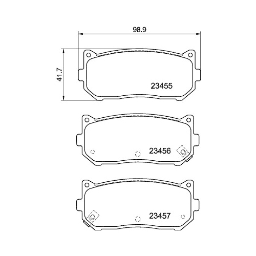 Bremsbelagsatz Scheibenbremse Hella Pagid 8DB 355 009-341 für Kia Hinterachse