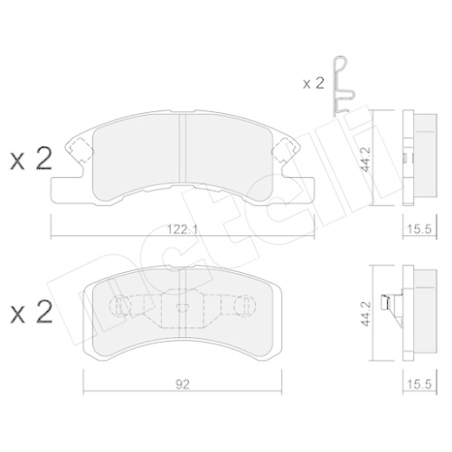 Bremsbelagsatz Scheibenbremse Metelli 22-0605-0 für Daihatsu Mitsubishi