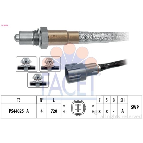 Lambdasonde Facet 10.8274 Made In Italy - Oe Equivalent für Toyota