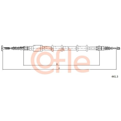 Seilzug Feststellbremse Cofle 441.3 für Fiat Lancia Hinten Rechts