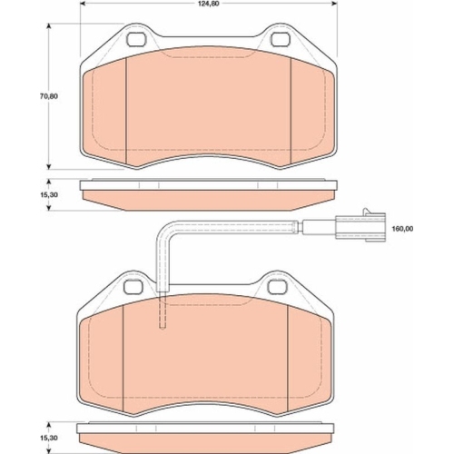 Bremsbelagsatz Scheibenbremse Trw GDB1812 für Alfa Romeo Fiat Abarth Vorderachse