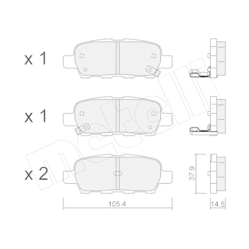 Bremsbelagsatz Scheibenbremse Metelli 22-0612-0 für Nissan Renault Suzuki