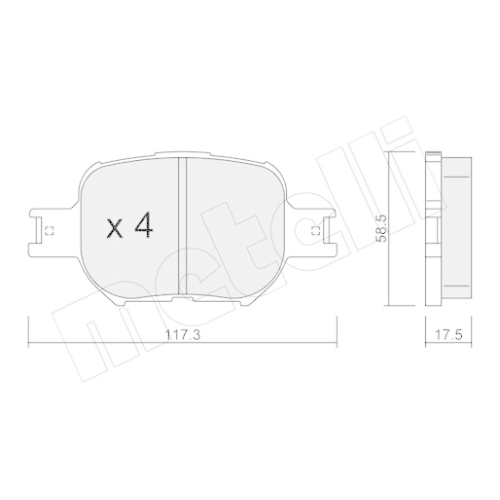 Bremsbelagsatz Scheibenbremse Metelli 22-0614-0 für Toyota Vorderachse