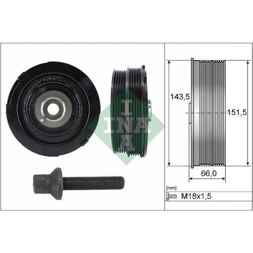 Riemenscheibensatz Kurbelwelle Ina 544 0069 20 für Bmw Mini