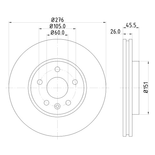 Hella Pagid 2X Bremsscheibe Pro für Opel Vauxhall Chevrolet