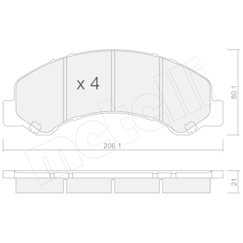 Bremsbelagsatz Scheibenbremse Metelli 22-0621-0 für Isuzu Vorderachse