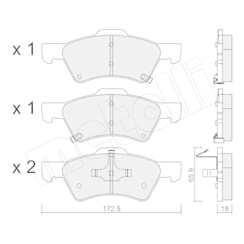 Bremsbelagsatz Scheibenbremse Metelli 22-0623-0 für Chrysler Dodge Vorderachse