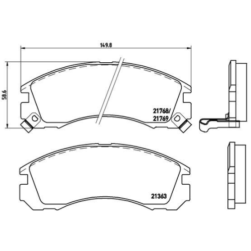 Bremsbelagsatz Scheibenbremse Brembo P54017 Prime Line für Dodge Mitsubishi