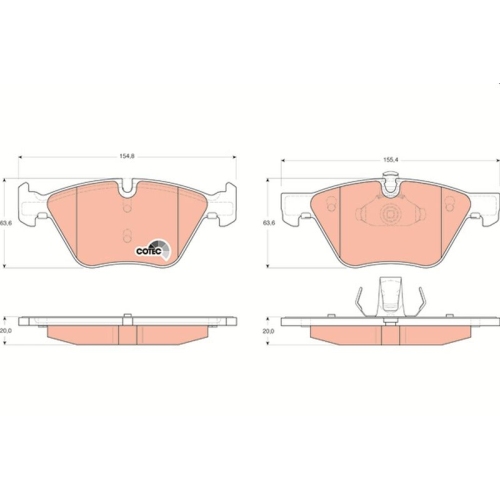 Bremsbelagsatz Scheibenbremse Trw GDB1559 Cotec für Bmw Vorderachse
