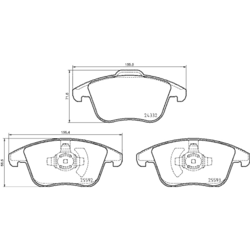 Bremsbelagsatz Scheibenbremse Hella Pagid 8DB 355 037-781 für Ford Vorderachse