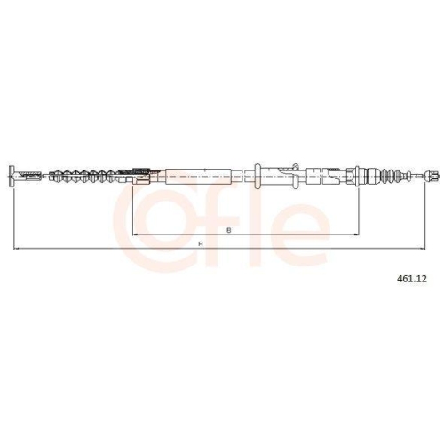 Seilzug Feststellbremse Cofle 461.12 für Fiat Hinten Rechts