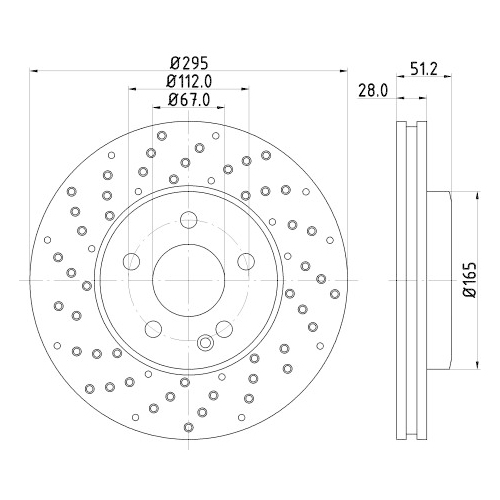 Hella Pagid 2X Bremsscheibe Pro High Carbon für Mercedes Benz