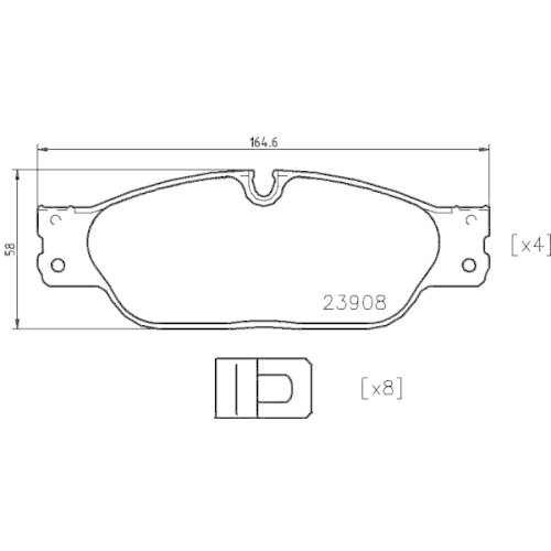 Bremsbelagsatz Scheibenbremse Hella Pagid 8DB 355 012-251 für Jaguar Vorderachse