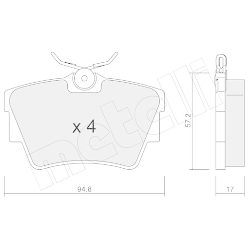 Bremsbelagsatz Scheibenbremse Metelli 22-0635-0 für Fiat Nissan Opel Renault