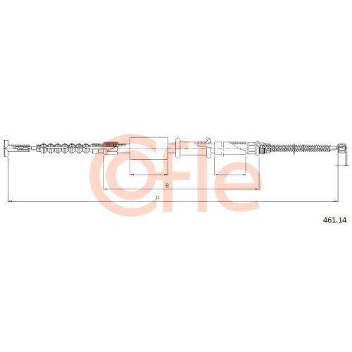 Seilzug Feststellbremse Cofle 461.14 für Fiat Hinten Rechts
