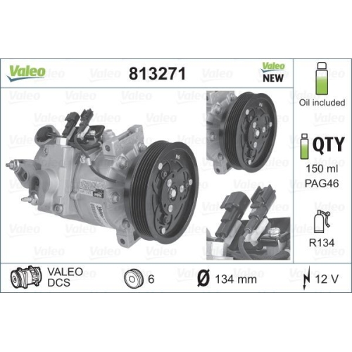 Kompressor Klimaanlage Valeo 813271 Valeo Origins New Oe Technologie für Volvo